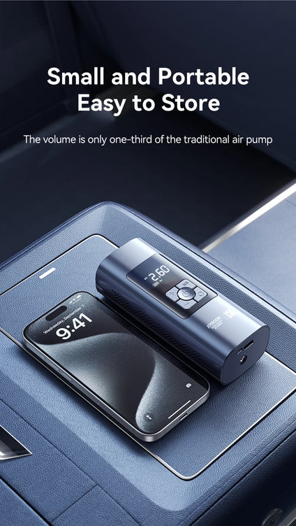 Joyroom Portable Car Air Pump 30W Double Cylinder Car Tire Inflator Wireless Electric Motorcycle Inflatable Pump For Car Bike