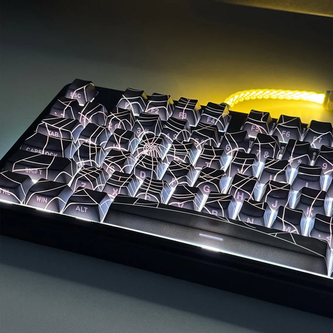 Spider Web Keycaps – 129 Keys | Cherry Profile | Side-Engraved