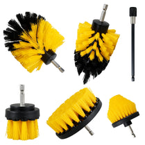 6Pcs Drill Brush Attachment Set Multipurpose Nylo Electric Cleaning Scrub Brush Kit with Extend Connecting Rob for Bathroom Tub