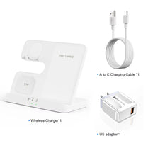 3 in 1 Wireless Charger Stand for Samsung Galaxy S24 S23 Ultra Note Qi Fast Charging Dock Station Watch 7 6 5Pro Holder Buds Pro
