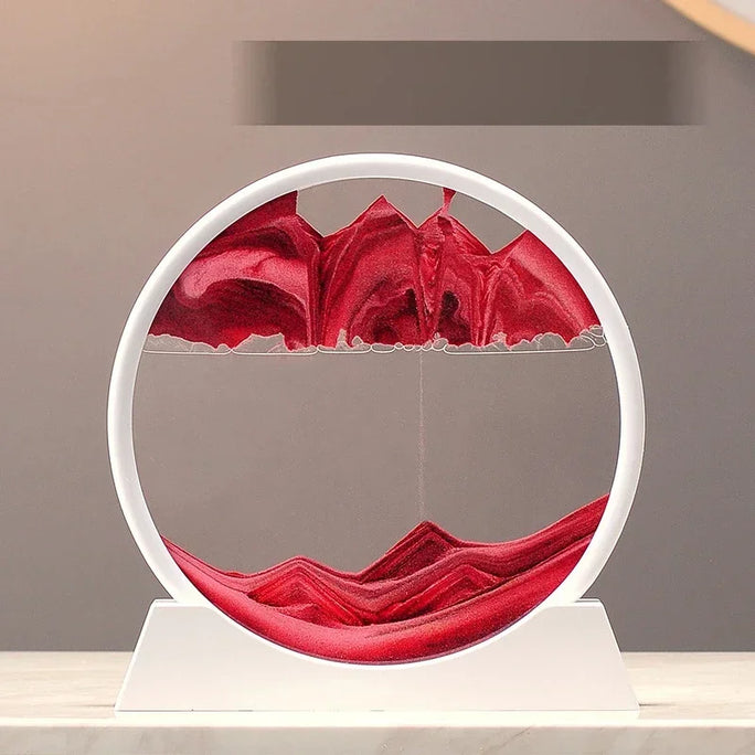 3D Sandscape Moving Sand Art Picture Quicksand Craft Round Glass Deep Sea Liquid Hourglass Flowing Sand Painting Home Decor Gift