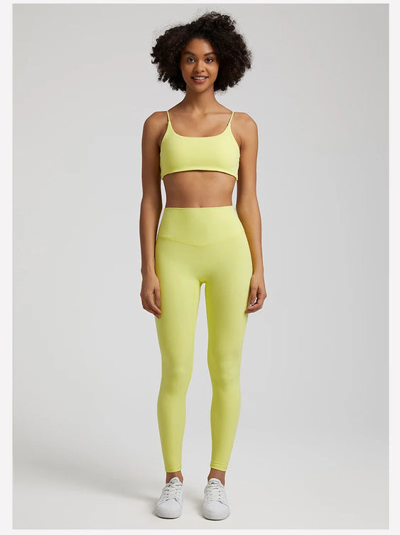 Buttery Soft Two Piece Gym Set for Women Workout Clothes Gym Leggings Backless Sports Bra Suits New In Matching Yoga Pant Sets