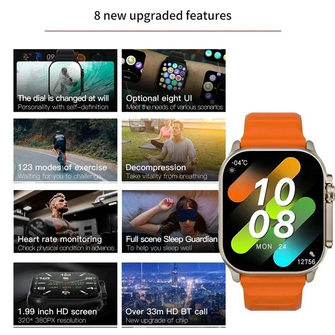 Original T800 Ultra Smart Watch 2024 49mm Men Women Bluetooth Call BT Music Sport Wireless Charging Smartwatch For Android IOS