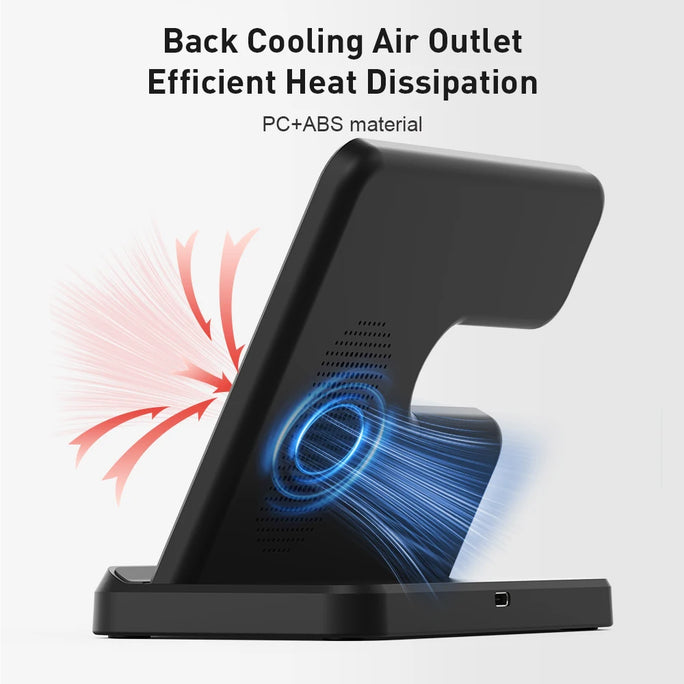 3 in 1 Wireless Charger Stand for Samsung Galaxy S24 S23 Ultra Note Qi Fast Charging Dock Station Watch 7 6 5Pro Holder Buds Pro