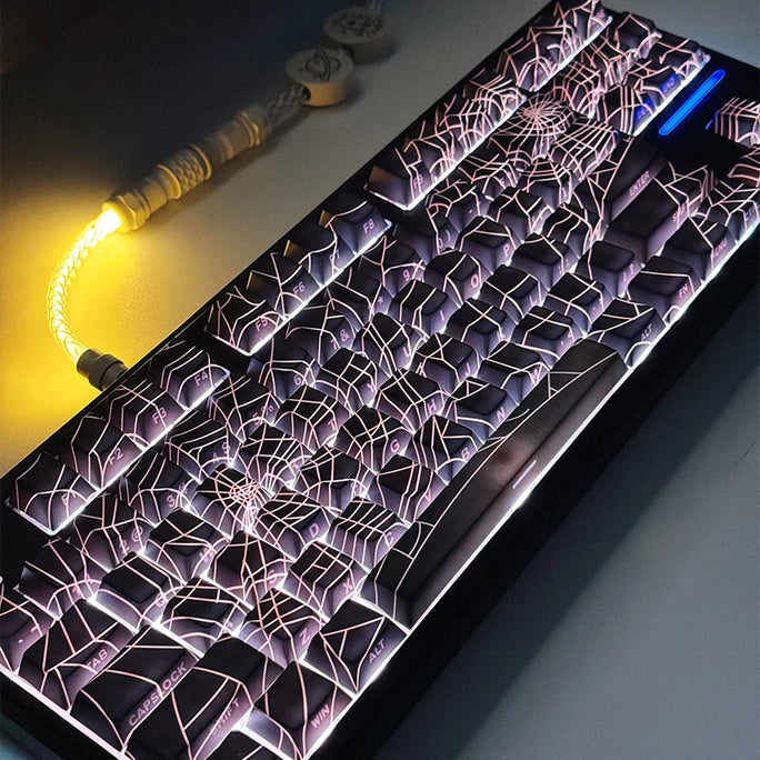 Spider Web Keycaps – 129 Keys | Cherry Profile | Side-Engraved