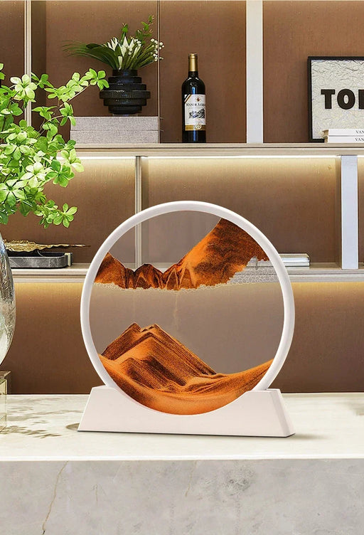 3D Sandscape Moving Sand Art Picture Quicksand Craft Round Glass Deep Sea Liquid Hourglass Flowing Sand Painting Home Decor Gift