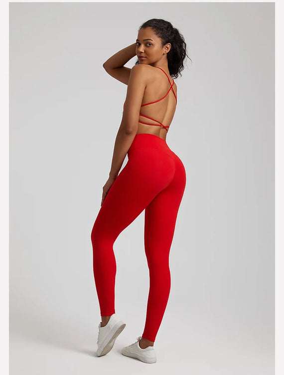 Buttery Soft Two Piece Gym Set for Women Workout Clothes Gym Leggings Backless Sports Bra Suits New In Matching Yoga Pant Sets