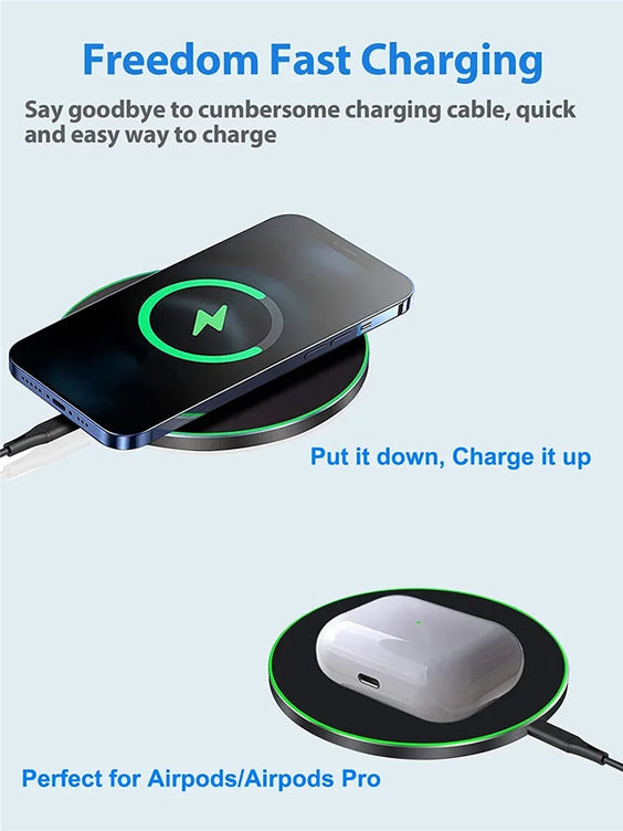 Wireless Charger USB C Fast Charging Pad Station Quick Charge QC 3.0 For iPhone 14 13 12 11 XS XR X 8 Samsung S22 S21 S20 S9