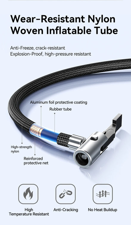 Joyroom Portable Car Air Pump 30W Double Cylinder Car Tire Inflator Wireless Electric Motorcycle Inflatable Pump For Car Bike