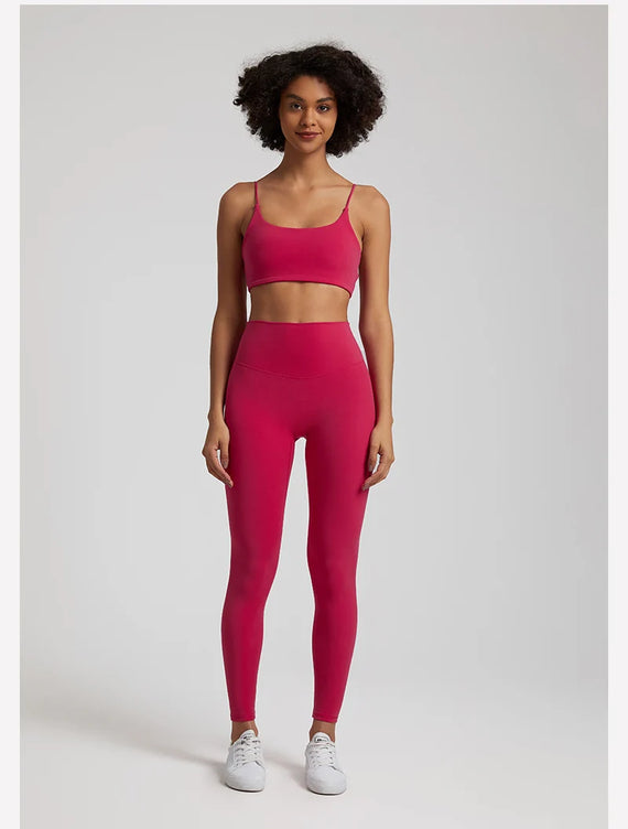 Buttery Soft Two Piece Gym Set for Women Workout Clothes Gym Leggings Backless Sports Bra Suits New In Matching Yoga Pant Sets
