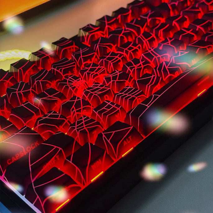 Spider Web Keycaps – 129 Keys | Cherry Profile | Side-Engraved