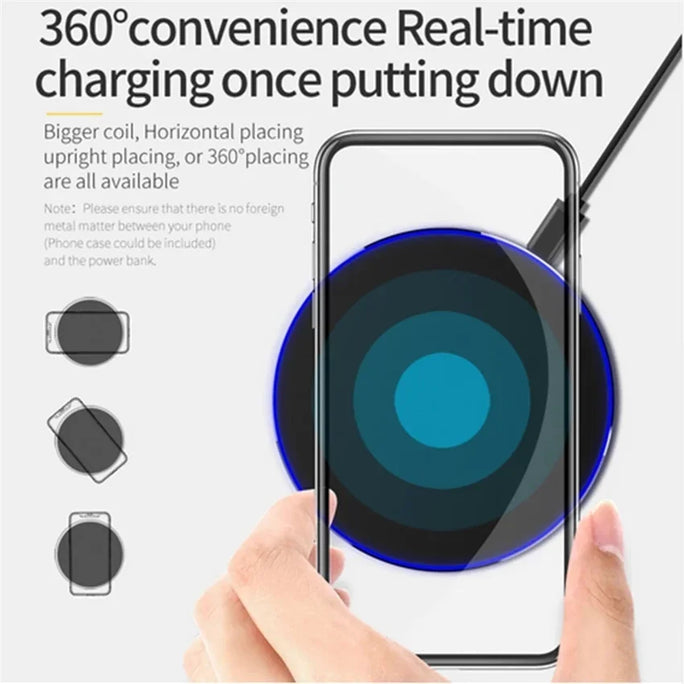 Wireless Charger USB C Fast Charging Pad Station Quick Charge QC 3.0 For iPhone 14 13 12 11 XS XR X 8 Samsung S22 S21 S20 S9