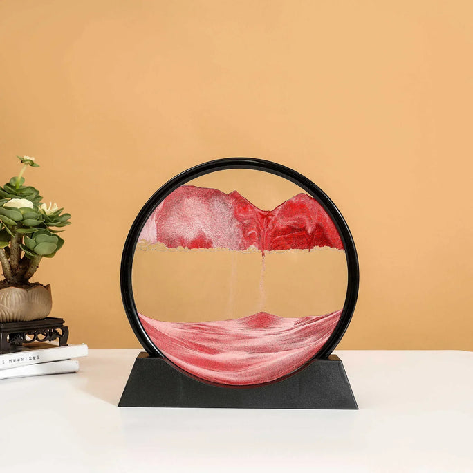 3D Sandscape Moving Sand Art Picture Quicksand Craft Round Glass Deep Sea Liquid Hourglass Flowing Sand Painting Home Decor Gift