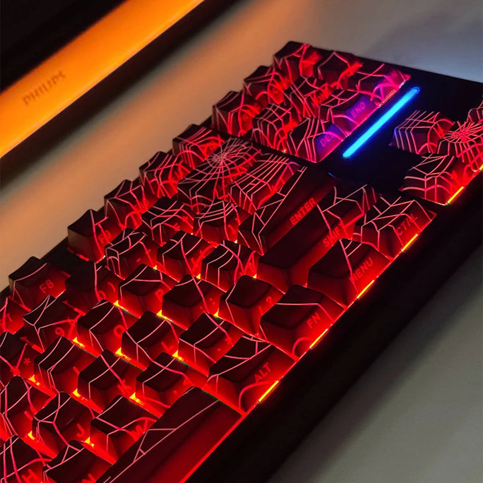 Spider Web Keycaps – 129 Keys | Cherry Profile | Side-Engraved