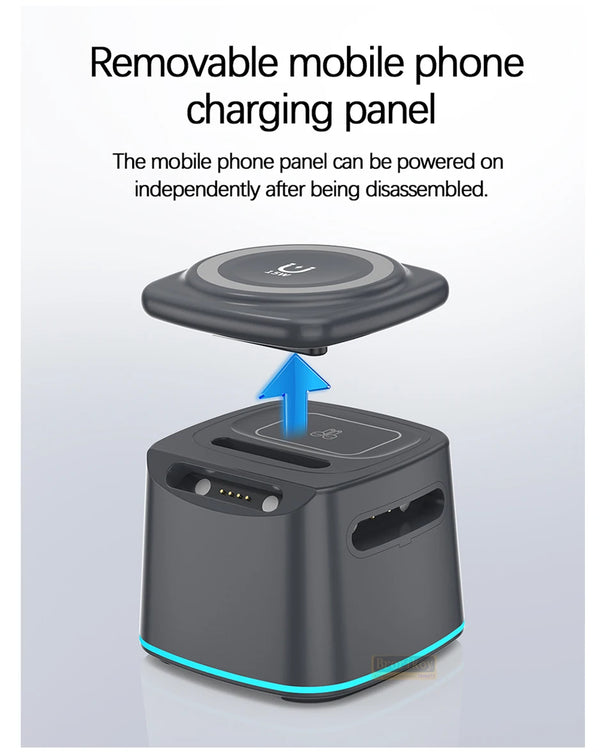 Magnetic Wireless Charger 3 in 1 for Apple Device Portable 15W Fast Charging Station for iPhone 14 13 12 Pro iWatch 8 7 Airpods